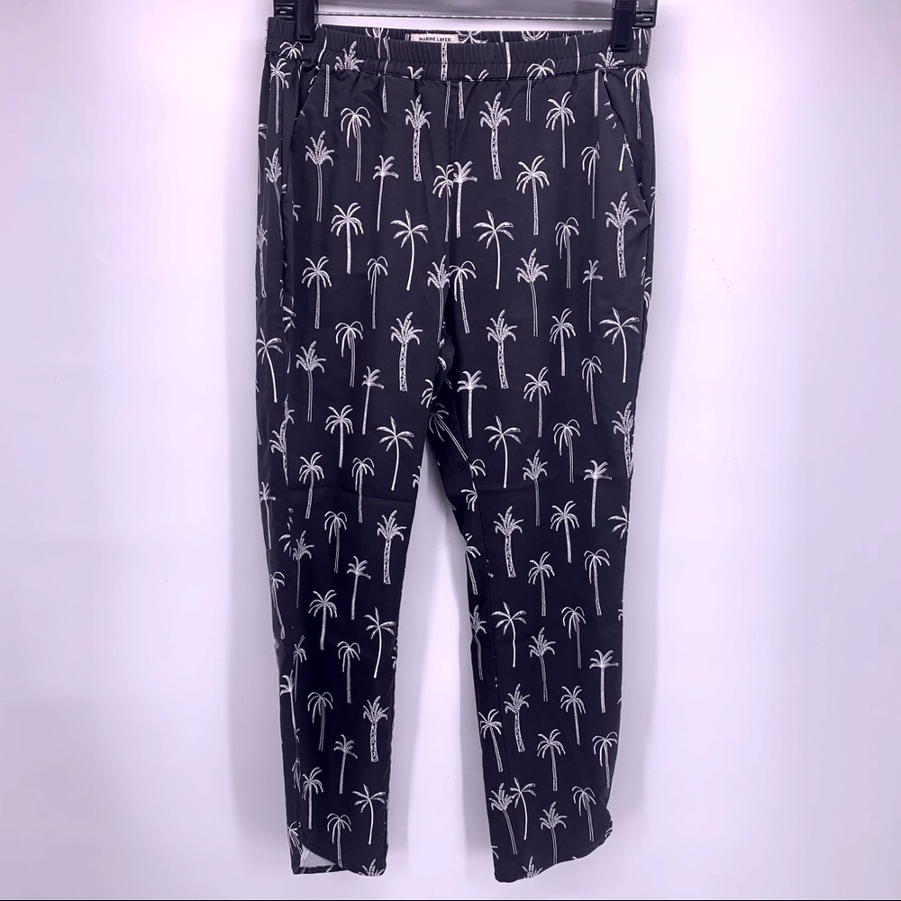 Marine Layer Gray Palm Print Pants
